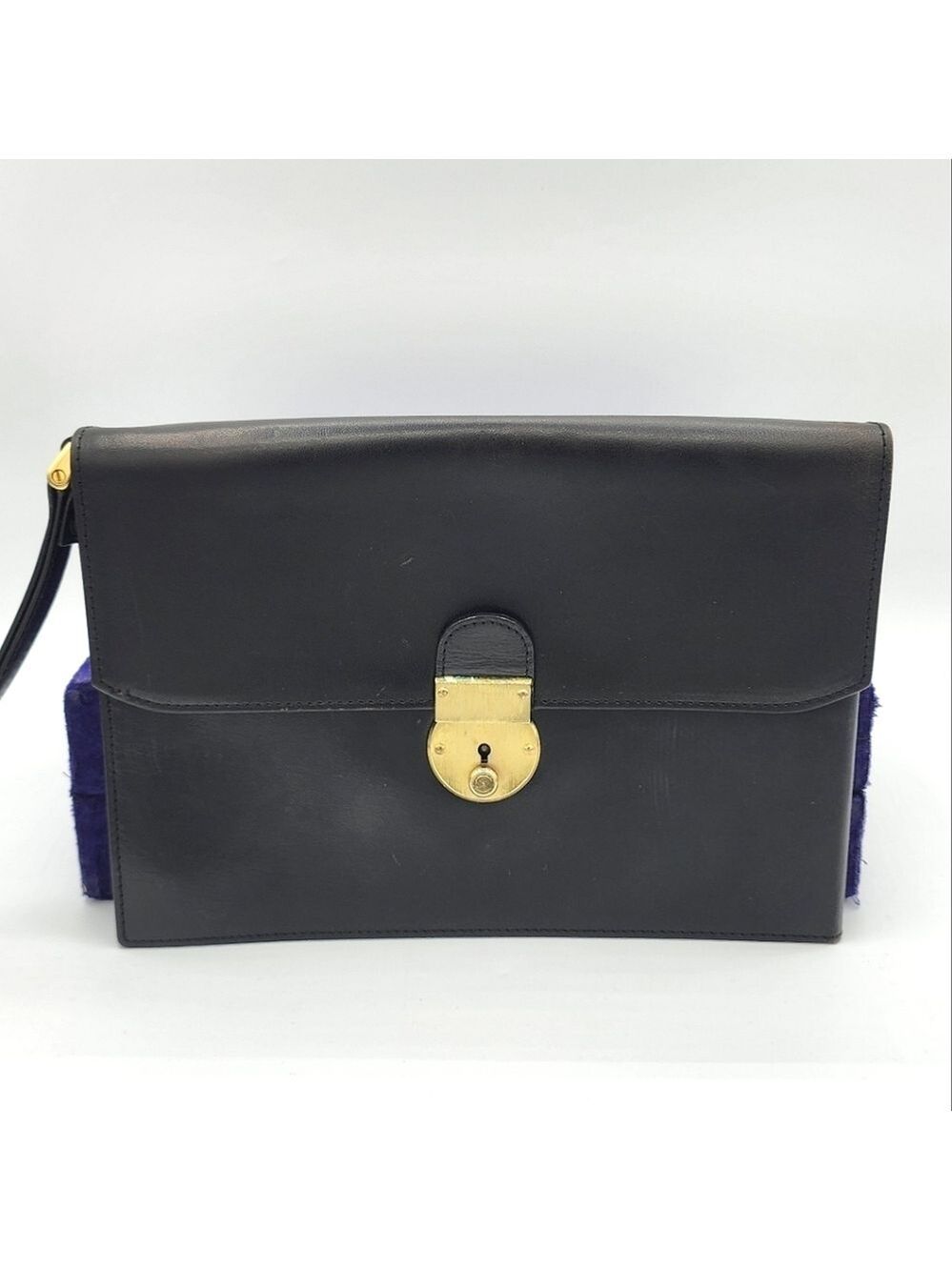Vintage Leather Clutch With Wristlet #3060